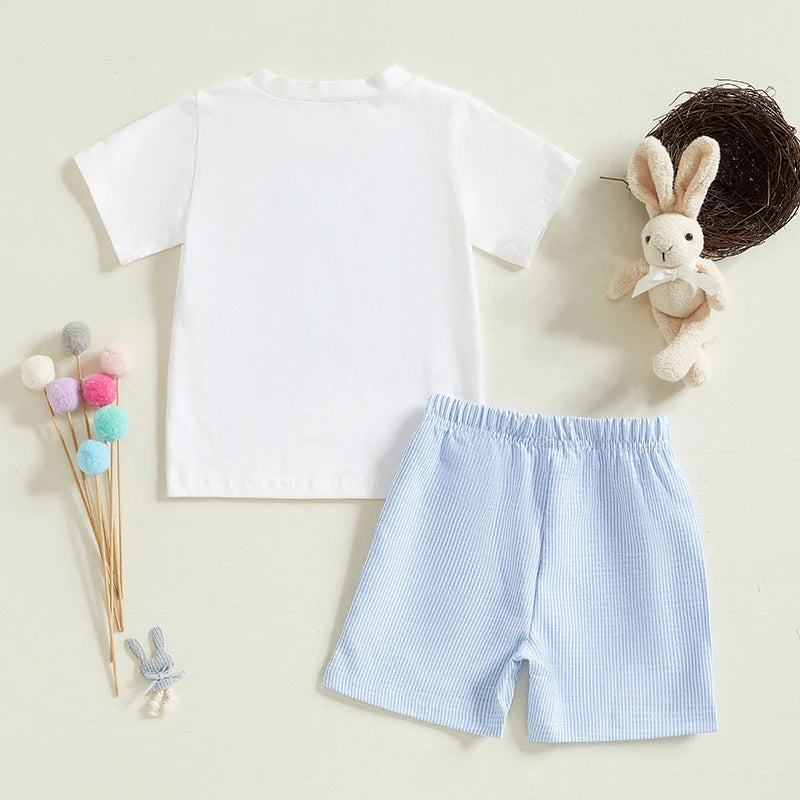 Boy's Easter Bunny T-Shirt & Shorts Sets