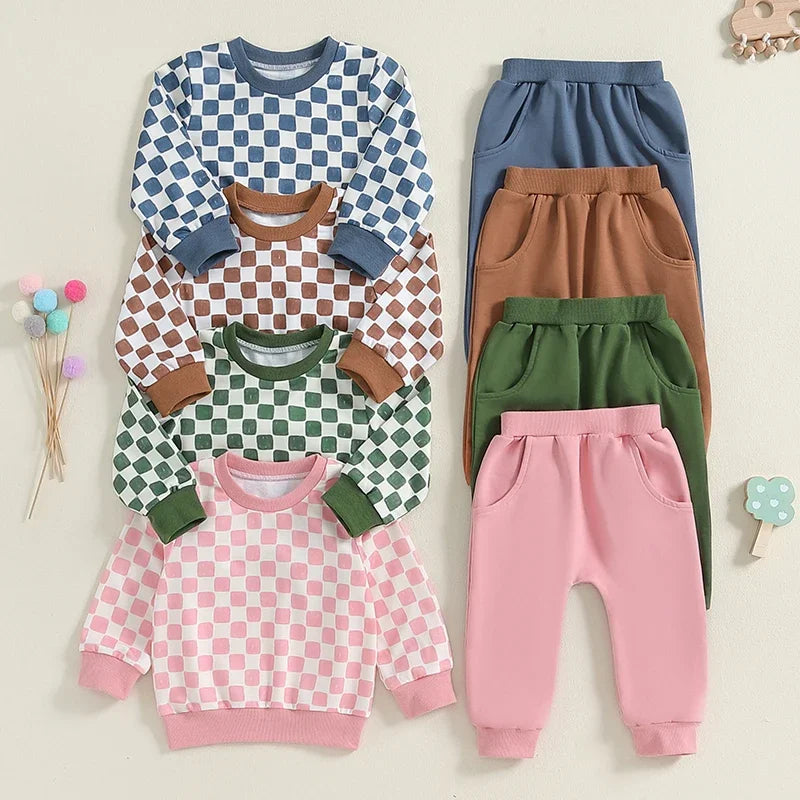 2-Piece Fall Outfits! Girl’s & Boy’s Long Sleeve Sweatshirt & Pants Sets