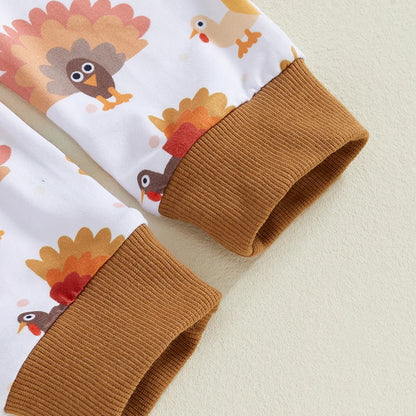 2-Piece Thanksgiving Outfits! Boy's & Girl’s "Little Turkey" Sweatshirt & Pants Sets