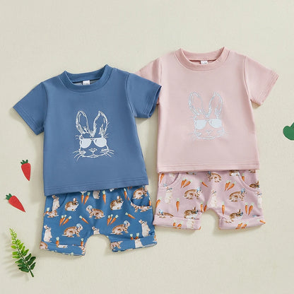 Boy's & Girl's Easter Bunny Shirt & Shorts Sets