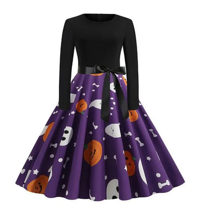 Halloween Dresses! Long Sleeve Pumpkin Party Dress