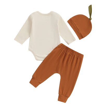 3-Piece Halloween Outfits! Boy’s Long Sleeve Rompers, Pants & Hat Sets