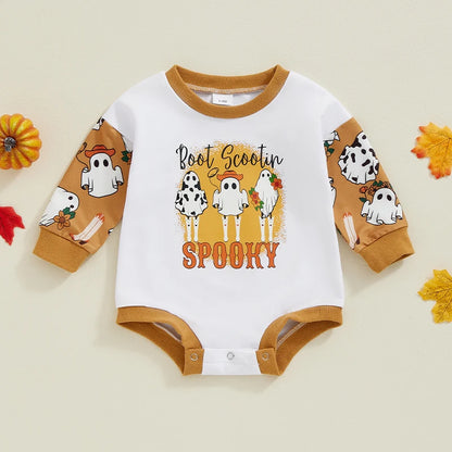 Halloween Outfits! Girl's "Boot Scootin Spooky" Long Sleeve Fall T-Shirts