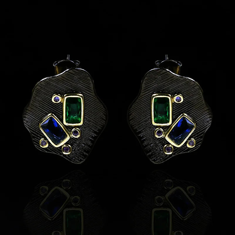 Geometric Gemstone Earrings