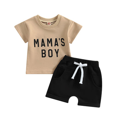 Boy's 2-Piece "Mama's Boy" T-Shirt & Shorts Sets