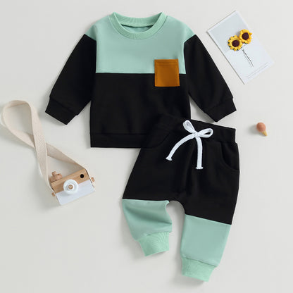 2-Piece Fall Outfits! Boy’s Long Sleeve Sweatshirt & Pants Sets