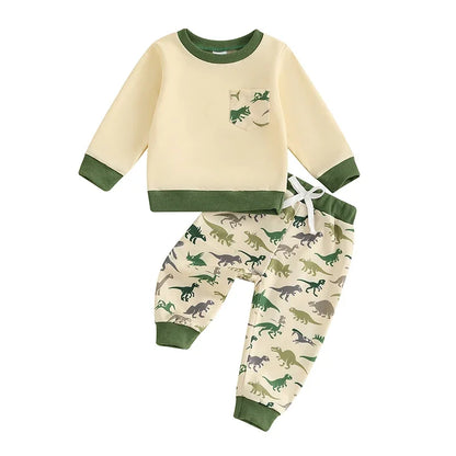 2-piece Fall Sets! Boy's & Girl's Camo Dinosaur Sweatshirts & Sweatpants