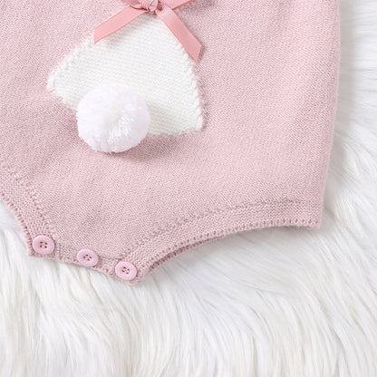 Girl's Easter Bunny Fluffy Tail Rompers