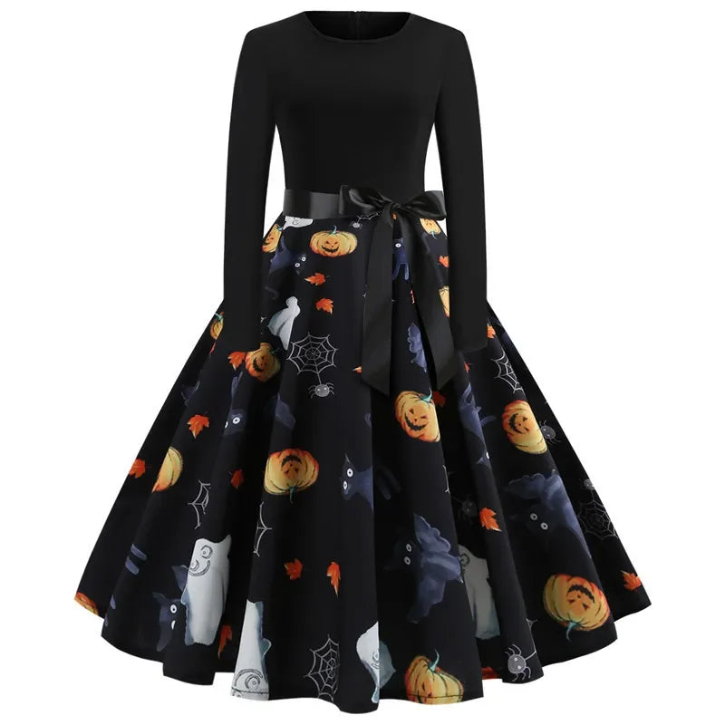 Halloween Dresses! Long Sleeve Pumpkin Party Dress