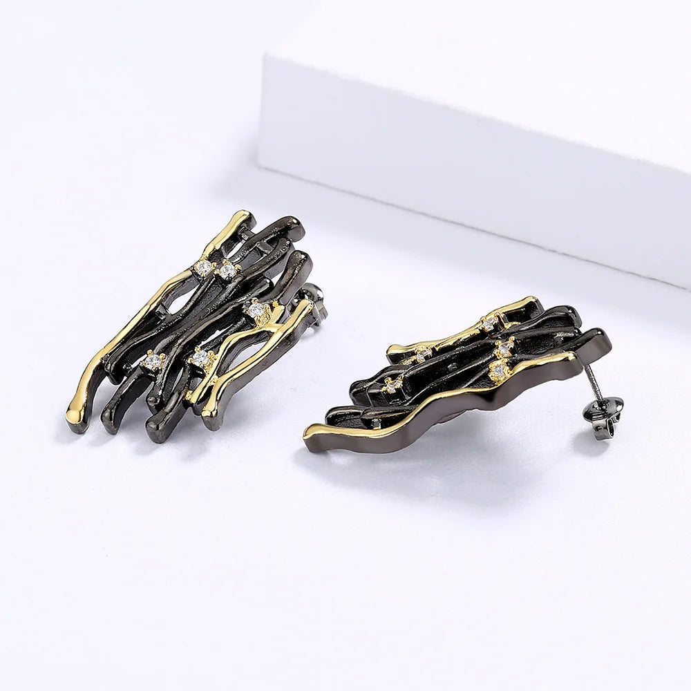 Black & Gold Style Vintage Earrings