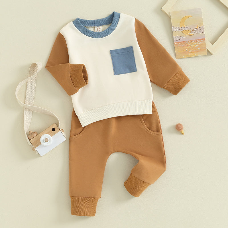 2-Piece Fall Outfits! Boy’s Long Sleeve Sweatshirt & Pants Sets