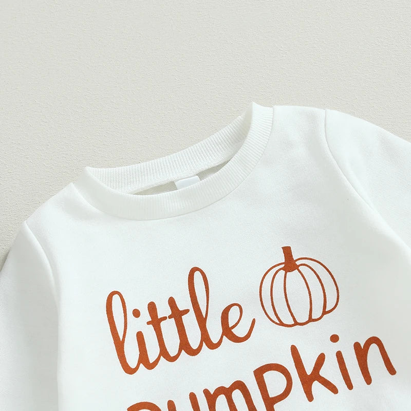 2-Piece Halloween Outfits! Girl’s Long Sleeve Pumpkin Sweatshirt & Pants Sets