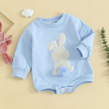 Boy's & Girl's Embroidered Easter Bunny Sweatshirt Onesies