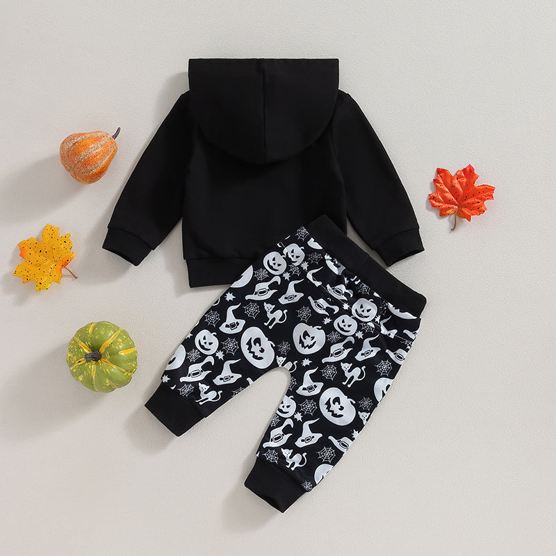 2-Piece Halloween Outfits! Boy’s Long Sleeve Pumpkin, Hoodies & Pants Sets