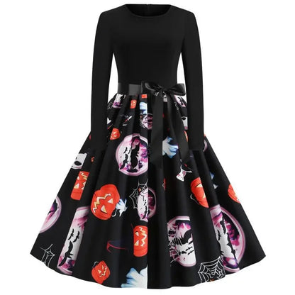 Halloween Dresses! Long Sleeve Pumpkin Party Dress