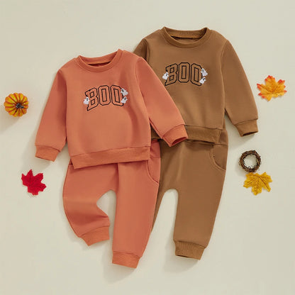 2-piece Halloween Sets! Ghost *BOO* Girl's & Boy's Sweatshirt & Sweatpants