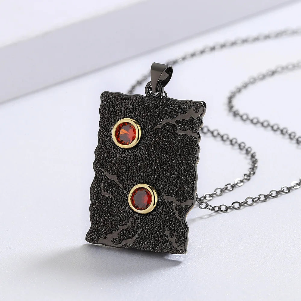 Black & Gold Style Separation Necklace Square Geometric Necklaces