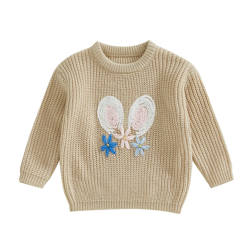 Boy's & Girl's Embroidered Knit Easter Bunny Sweaters