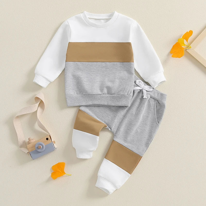 2-Piece Fall / Winter Outfits! Boy's Striped Long Sleeve Shirt & Pants Sets