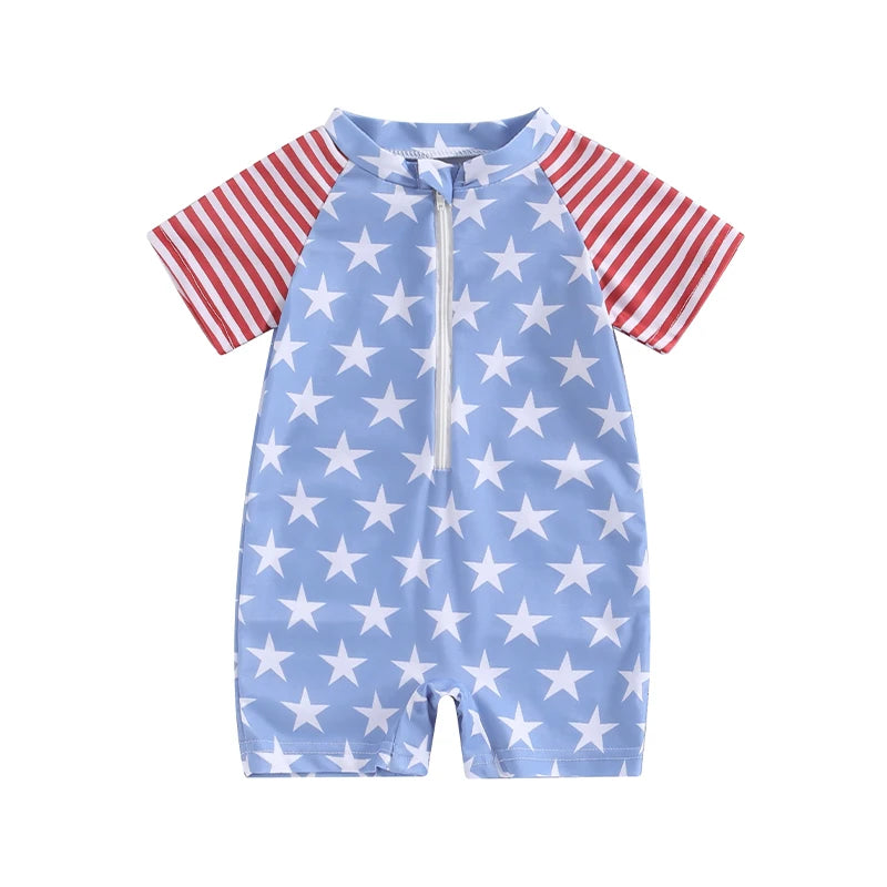 Boy's Stars & Stripes Independence Day Surf Swimsuit