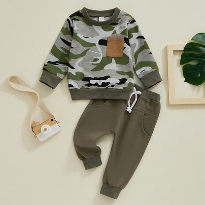 2-Piece Fall Outfits! Boy’s Long Sleeve Sweatshirt & Pants Sets