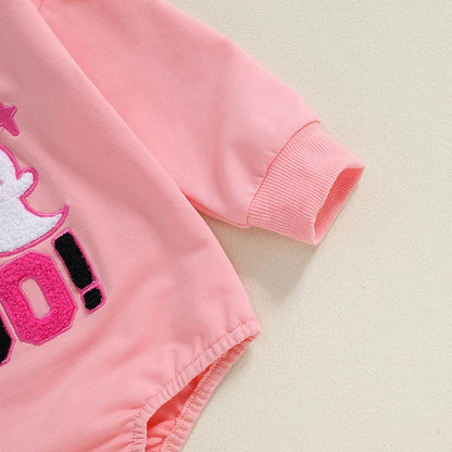 Halloween Outfits! Girl's Embroidered "Boo" Ghost Sweatshirts