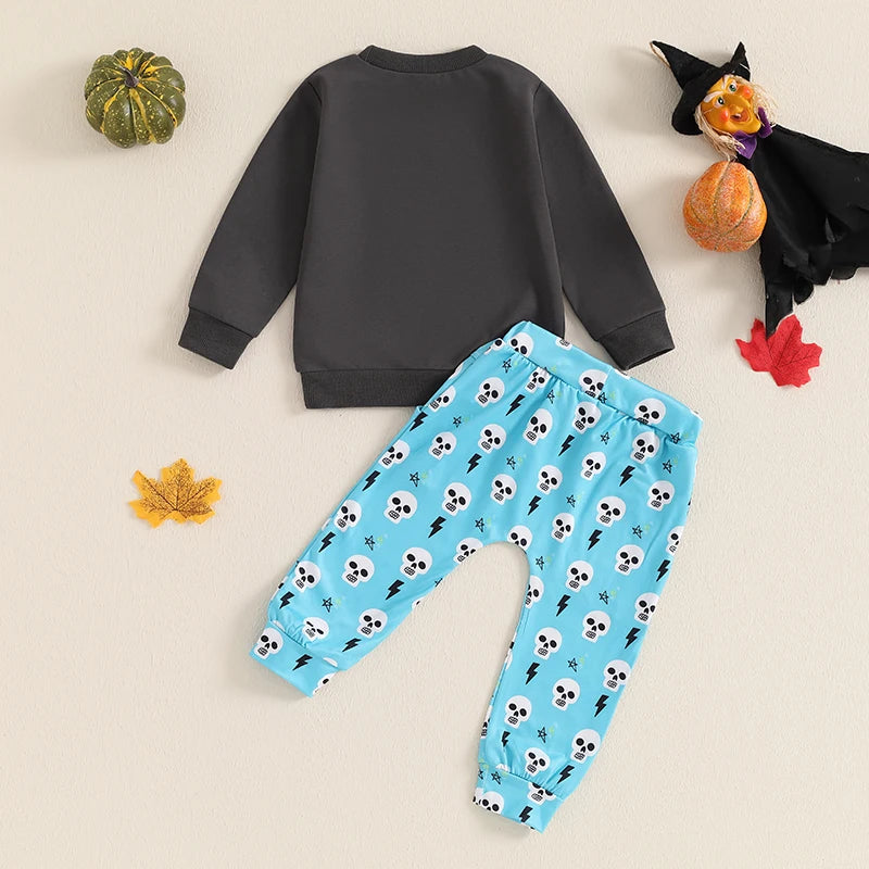 2-Piece Halloween Outfits! Boy’s Long Sleeve Sweatshirt & Pants Sets