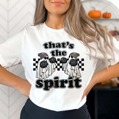 Halloween Tees! Womens That's The Spirit Cheerleader Ghost T-Shirts