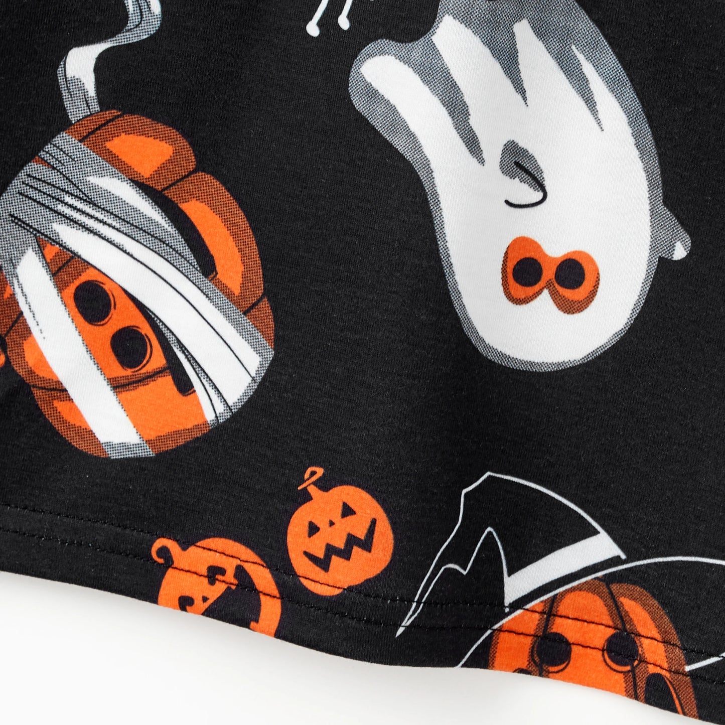 Family Matching! Halloween Pumpkin Ghost Spiderweb Polo Shirts or Ruched Sleeveless Dresses