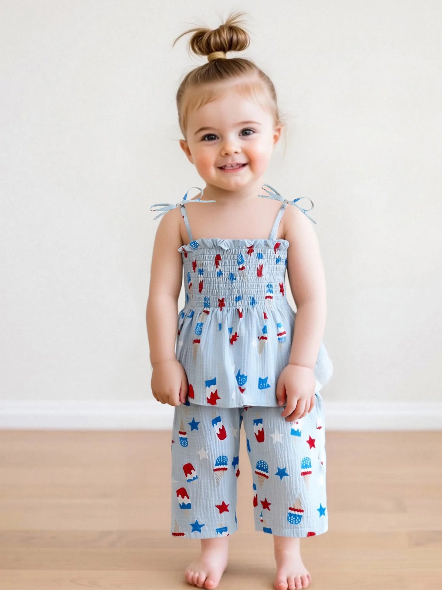 Girl's 2-Piece 4th of July Cami & Pants Sets
