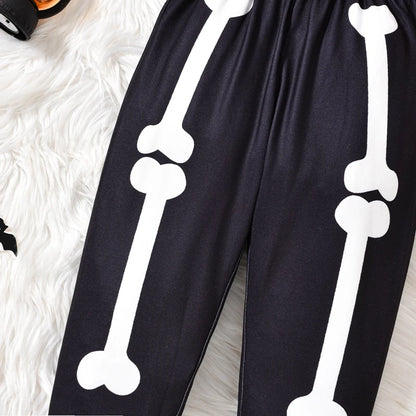 2-Piece Halloween Outfits! Boy’s Long Sleeve Skeleton Sweatshirt & Pants Sets