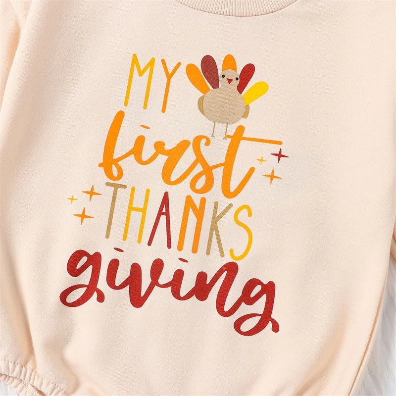 Girl's & Boy's *My First Thanksgiving* Long Sleeve Onesies