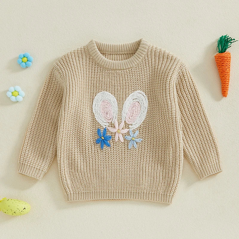 Boy's & Girl's Embroidered Knit Easter Bunny Sweaters