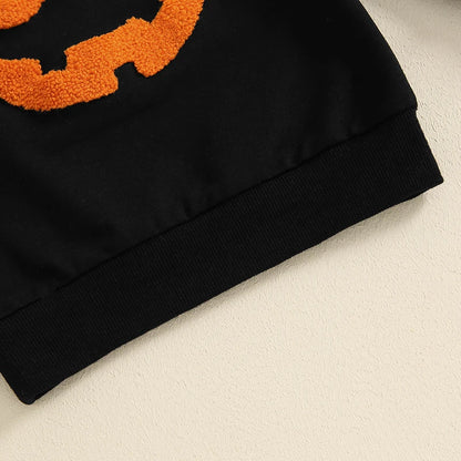 Boy's & Girl's Embroidered Halloween Pumpkin Sweatshirts