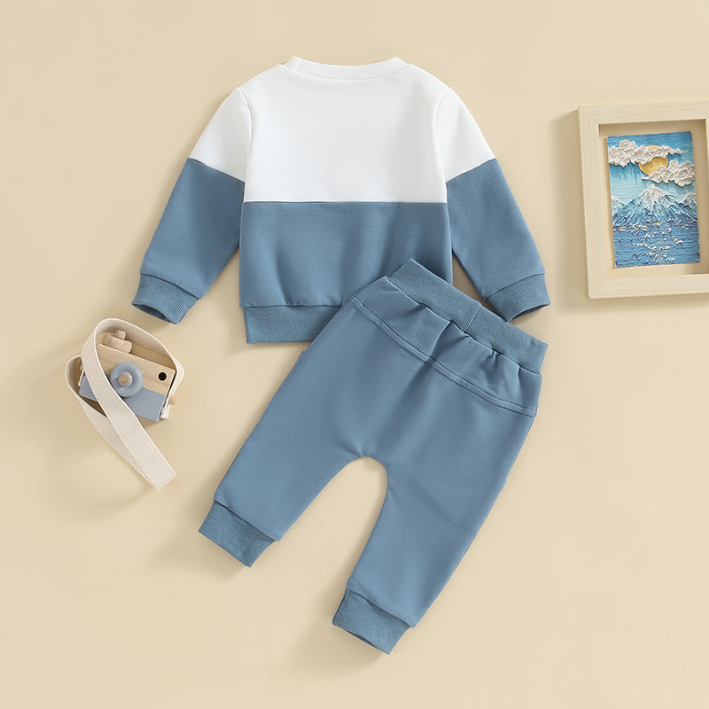 2-Piece Fall / Winter Outfits! Boy's Colorblock Sweatshirt & Pants Sets