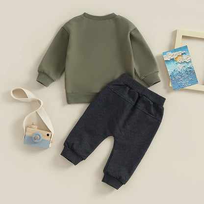 2-Piece Fall Outfits! Boy’s "Mr. Steal Your Snacks" Sweatshirt & Pants Sets