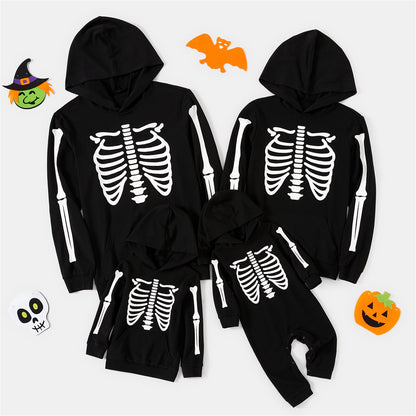 Family Matching! Glow In The Dark Halloween Skeleton Hoodies