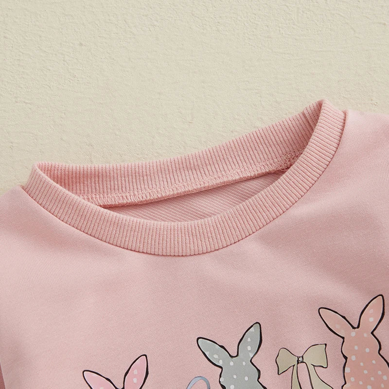 Girl's Easter Bunny Sweatshirts & Mesh Skirt Sets