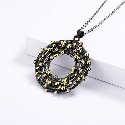 Necklace Polka Dot Circle Necklace Classic Black & Gold Style Chain