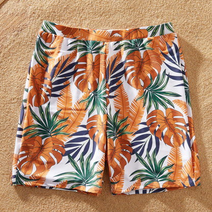 Family Matching! Tropical One Piece Swimsuits & Trunks