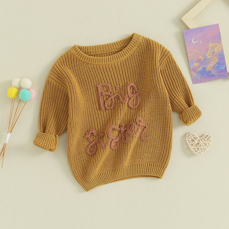 Girl's "Big Sister" Family Matching Sibling Sweaters