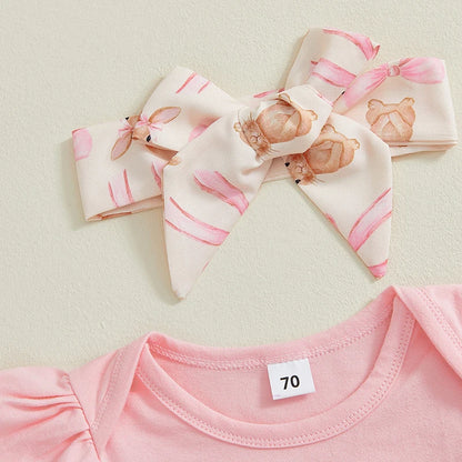 Girl's 3-Piece "My 1st Easter" Onesie, Ruffled Skirt & Bow Headband Sets