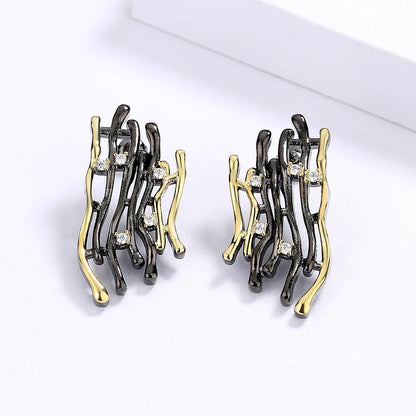 Black & Gold Style Vintage Earrings