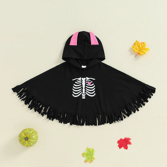 Halloween Cloaks! Girl’s & Boy’s Long Sleeve Skeleton Hooded Cloaks