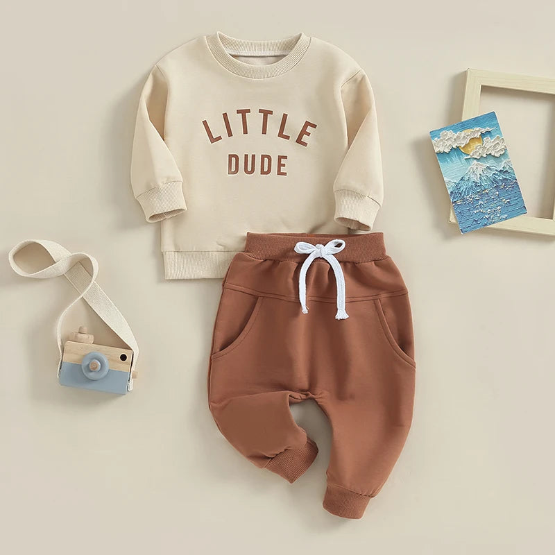 2-Piece Fall Outfits! Boy’s "Mr. Steal Your Snacks" Sweatshirt & Pants Sets