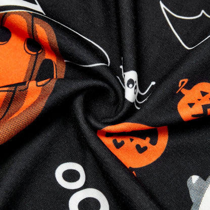 Family Matching! Halloween Pumpkin Ghost Spiderweb Polo Shirts or Ruched Sleeveless Dresses