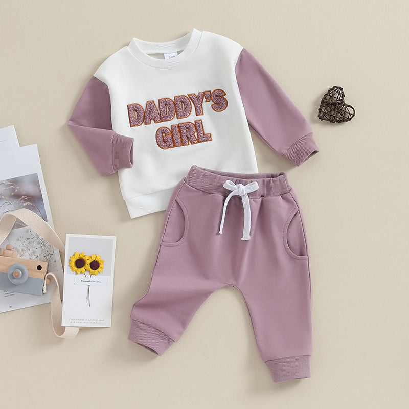 2-Piece Fall Outfits! Girl’s Long Sleeve Sweatshirt Rompers & Pants Sets