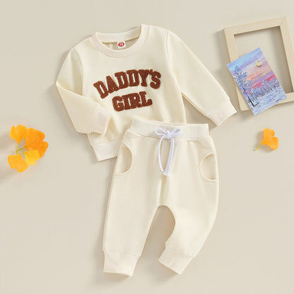 2-Piece Fall / Winter Outfits! Girl’s "Daddy's Girl" Sweatshirt & Pants Sets