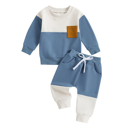 2-Piece Fall Outfits! Boy’s Long Sleeve Sweatshirt & Pants Sets