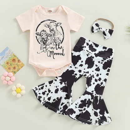 2-Piece Fall Outfits! Girl’s Short Sleeve Sweatshirt, Pants & Headband Sets